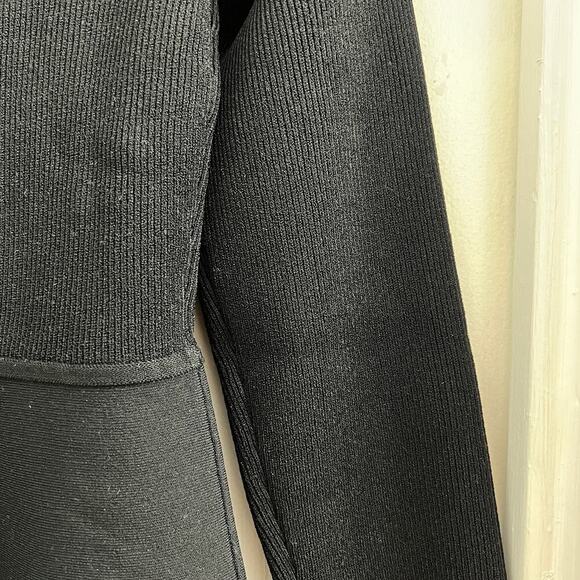 Theory Scoop Neck Compact Knit Mini Dress In Black Viscose, Fit and Flare M - Picture 6 of 9